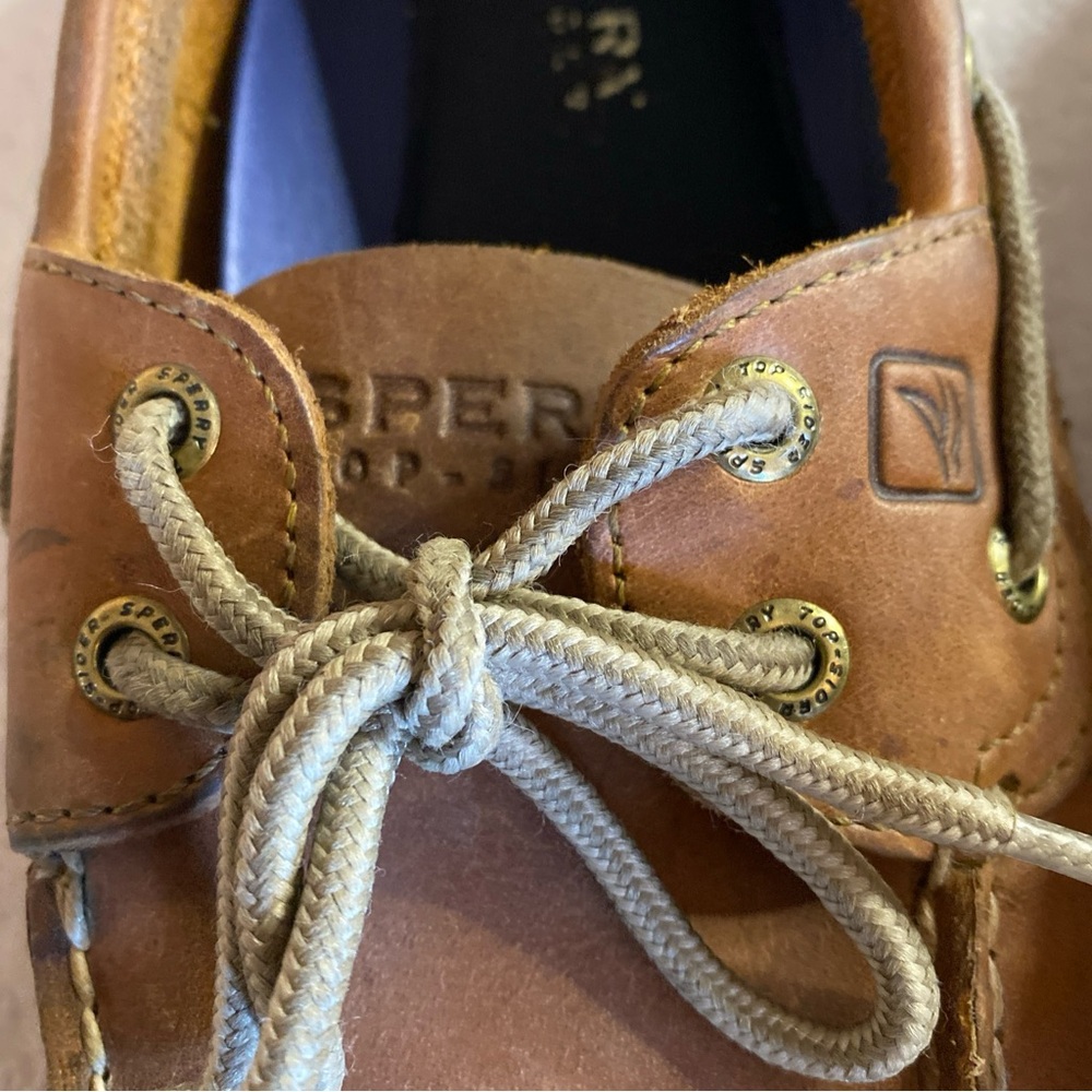 Sperry Top-Sider Mens 9 M Leather Boat Shoes Brown Cognac STS12002 Preppy Adult - Picture 9 of 13
